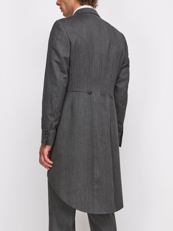 Favourbrook Grey Norfolk Herringbone Wool Morning Coat