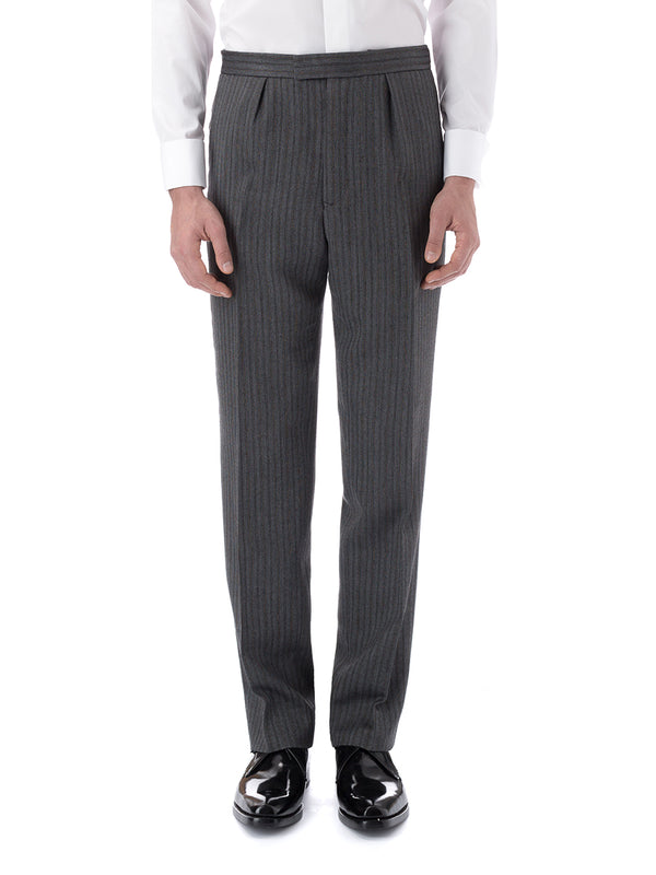favourbrook Grey Westminster Stripe Wool Cavalry Trouser