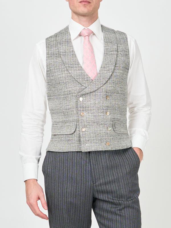 favourbrook Grey Wetherby Double Breasted Waistcoat