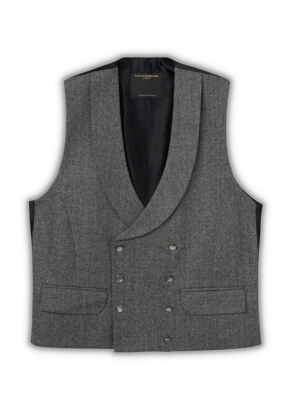 Favourbrook Grey Wilton Cashmere Double Breasted Waistcoat