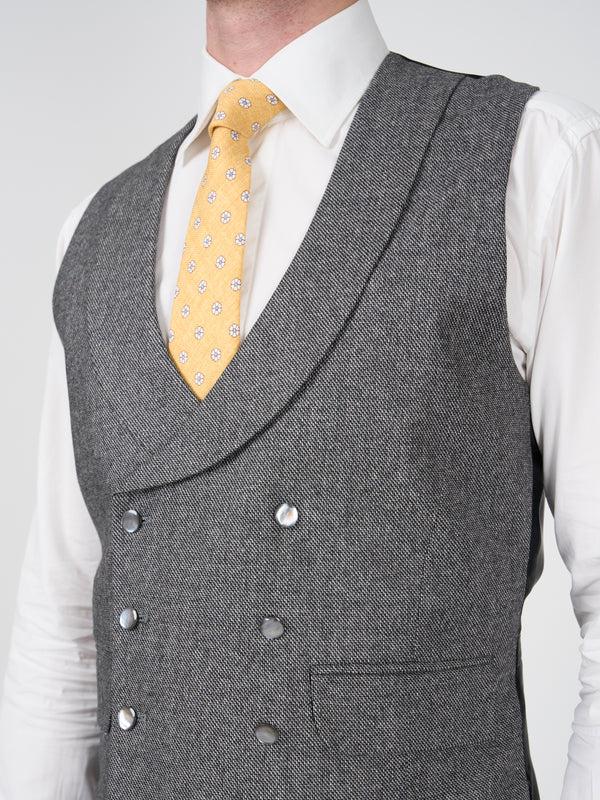 Favourbrook Grey Wilton Cashmere Double Breasted Waistcoat