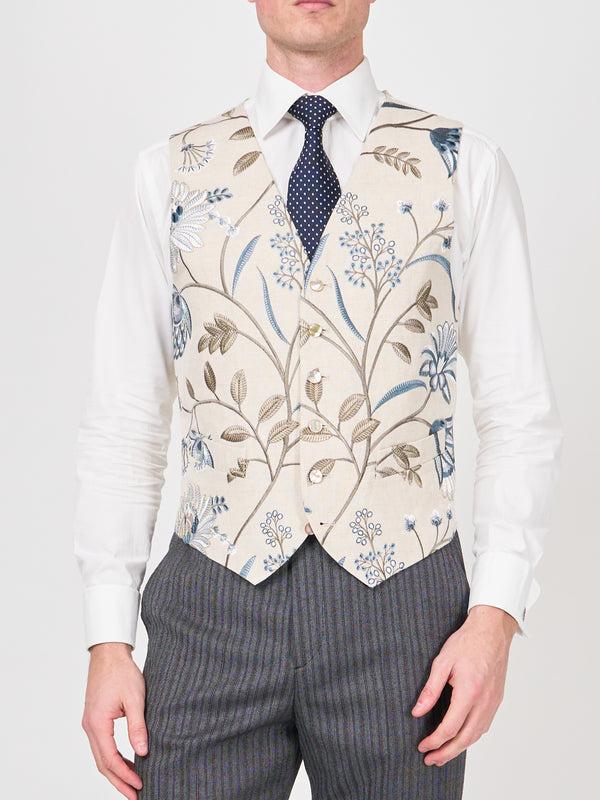 favourbrook Indigo Netherbury Single Breasted Waistcoat
