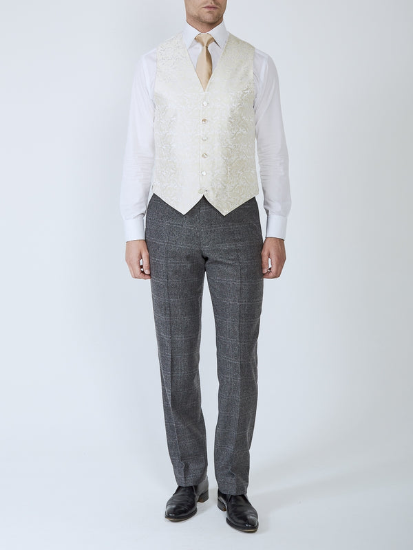 Favourbrook Ivory Albert Silk Single Breasted Waistcoat