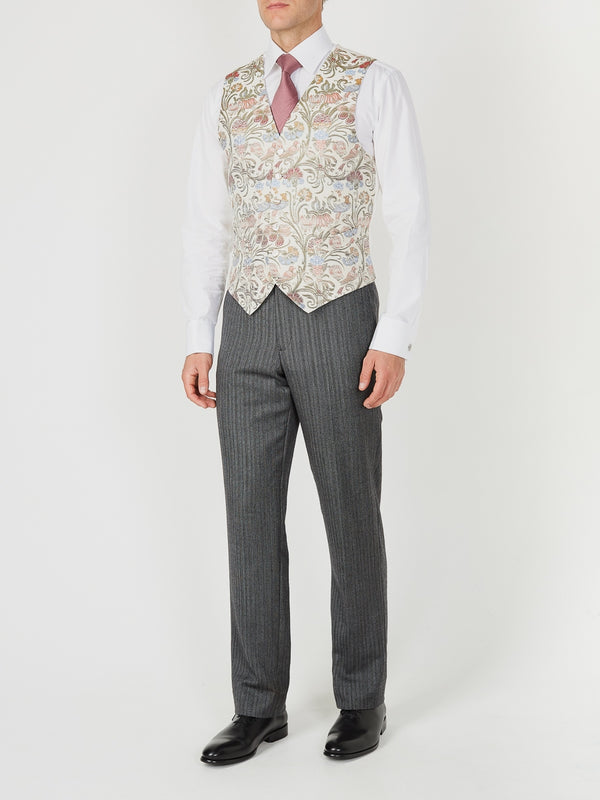 Favourbrook Ivory Davenport Silk Single Breasted Waistcoat