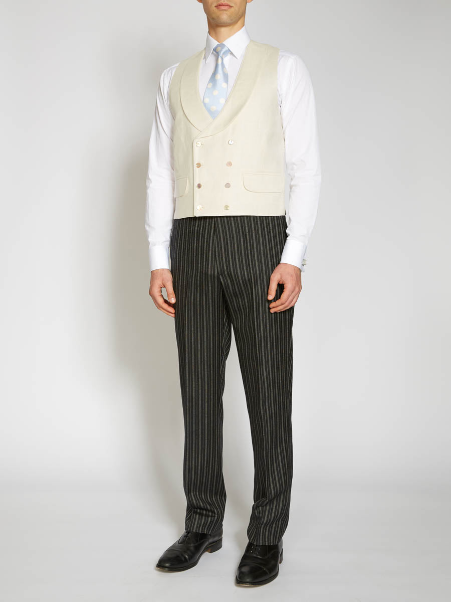 Favourbrook Ivory Randwick Double Breasted Waistcoat With Piping