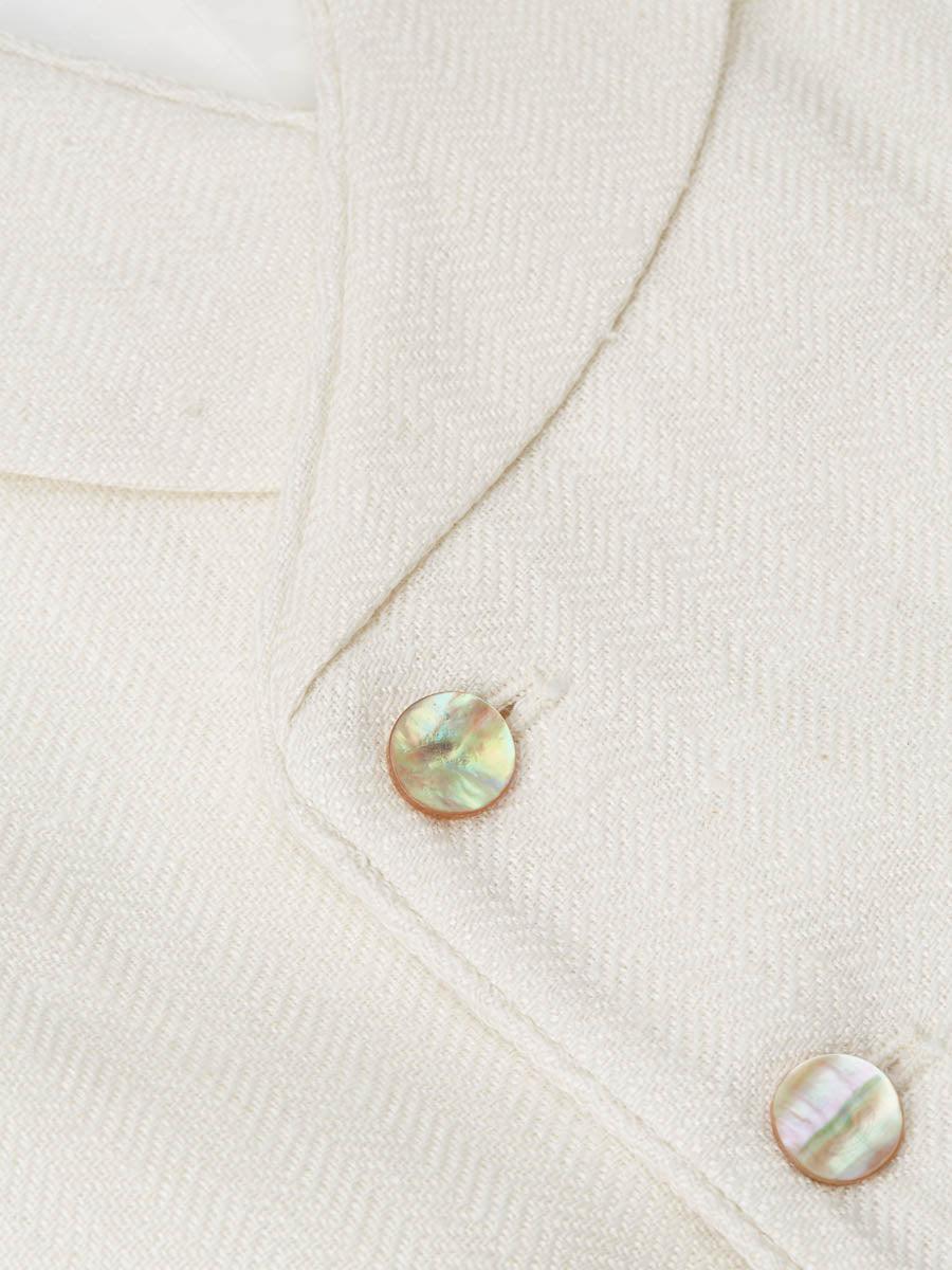 Favourbrook Ivory Randwick Double Breasted Waistcoat With Piping