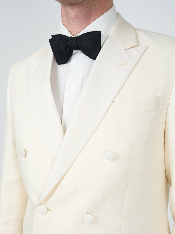 Favourbrook Ivory Randwick Linen Double Breasted Dinner Jacket