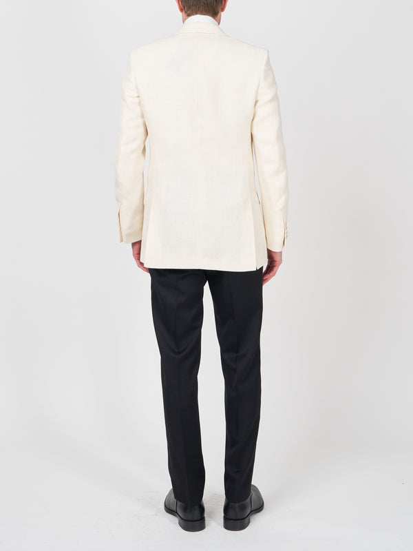 Favourbrook Ivory Randwick Linen Double Breasted Dinner Jacket