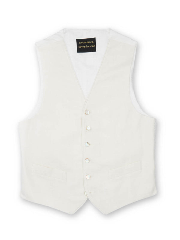 favourbrook Ivory Randwick Single Breasted Waistcoat with Piping
