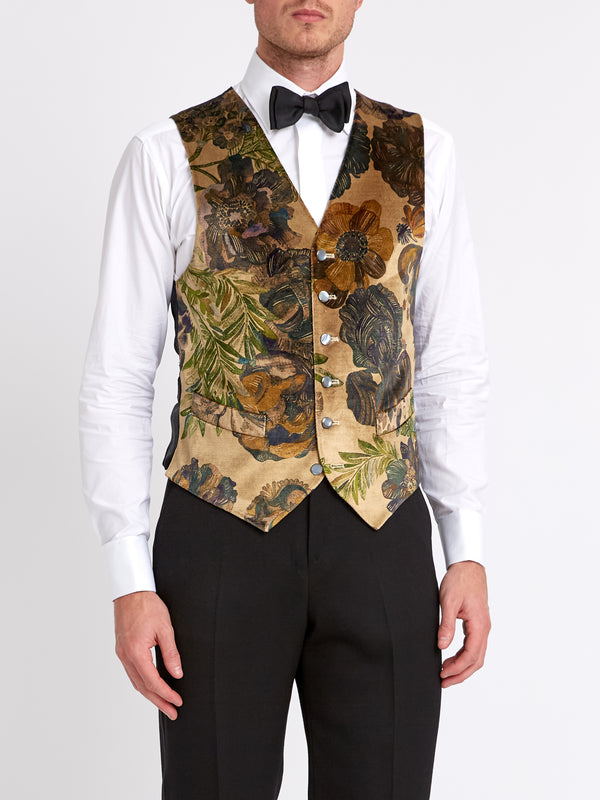 Favourbrook Jeffrey Rose Tree Garden Cotton Single Breasted Waistcoat