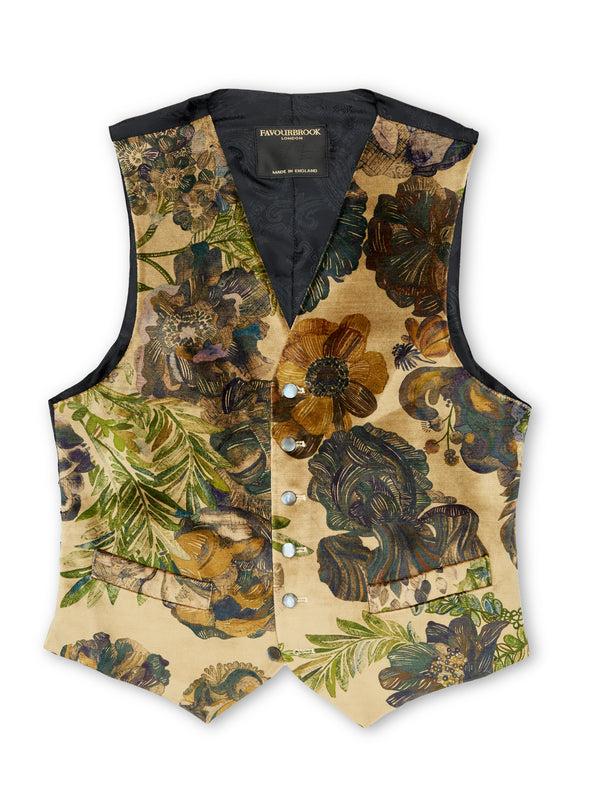 Favourbrook Jeffrey Rose Tree Garden Cotton Single Breasted Waistcoat