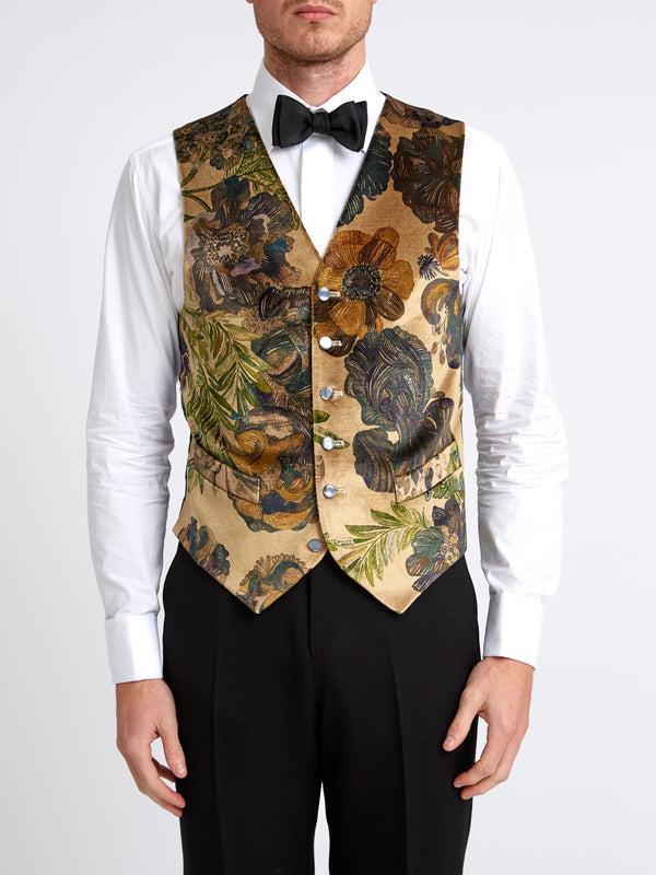 favourbrook Jeffrey Rose Tree Garden Cotton Single Breasted Waistcoat