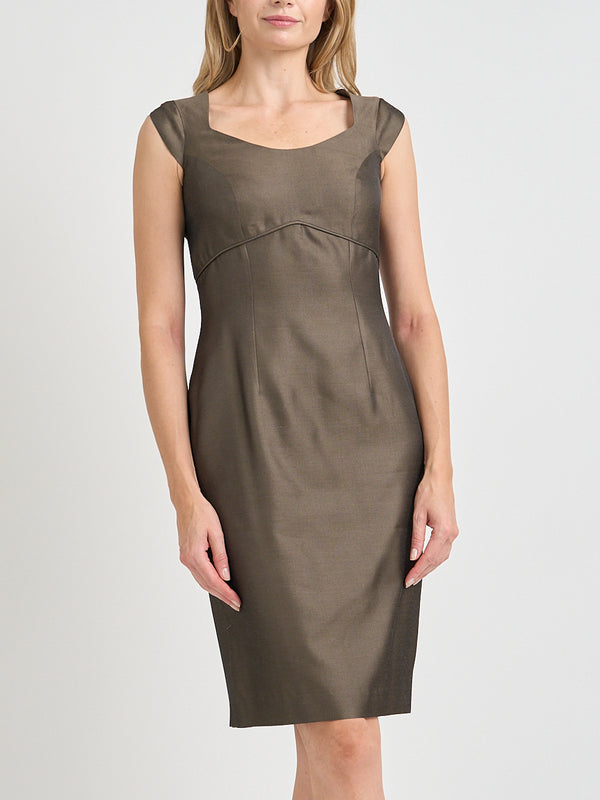 Favourbrook Josephine Dress Burmese Brown Reverse Connaught Silk