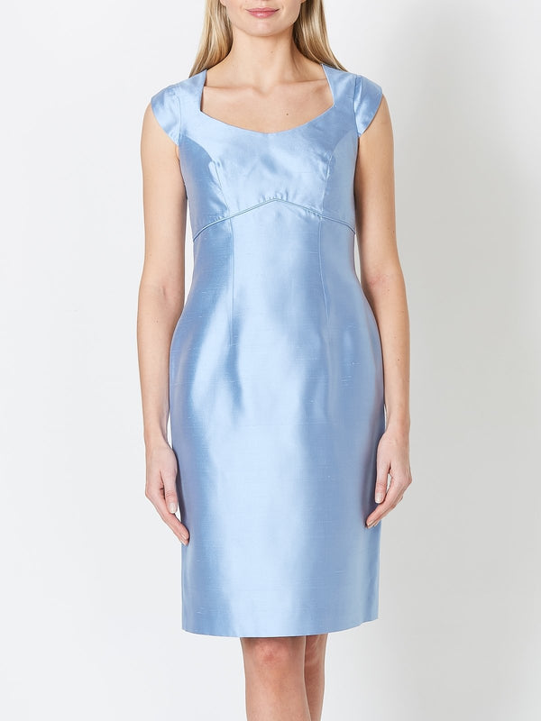 Favourbrook Josephine Dress Pale Blue Plain Shantung