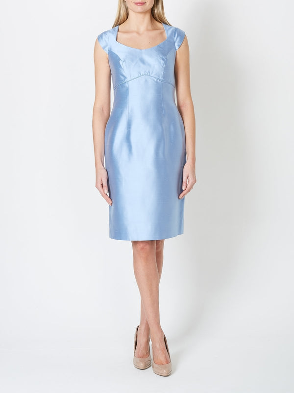 favourbrook Josephine Dress Pale Blue Plain Shantung