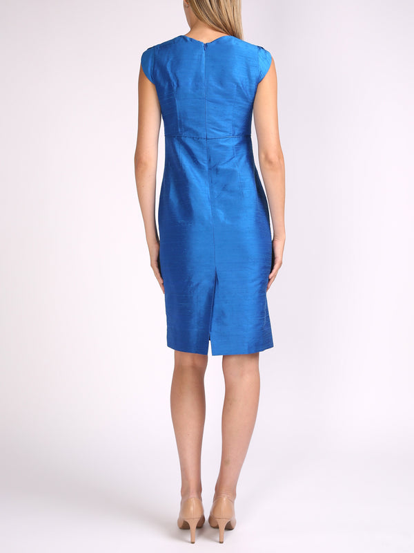 Favourbrook Josephine Dress Sapphire Plain Silk Douppion