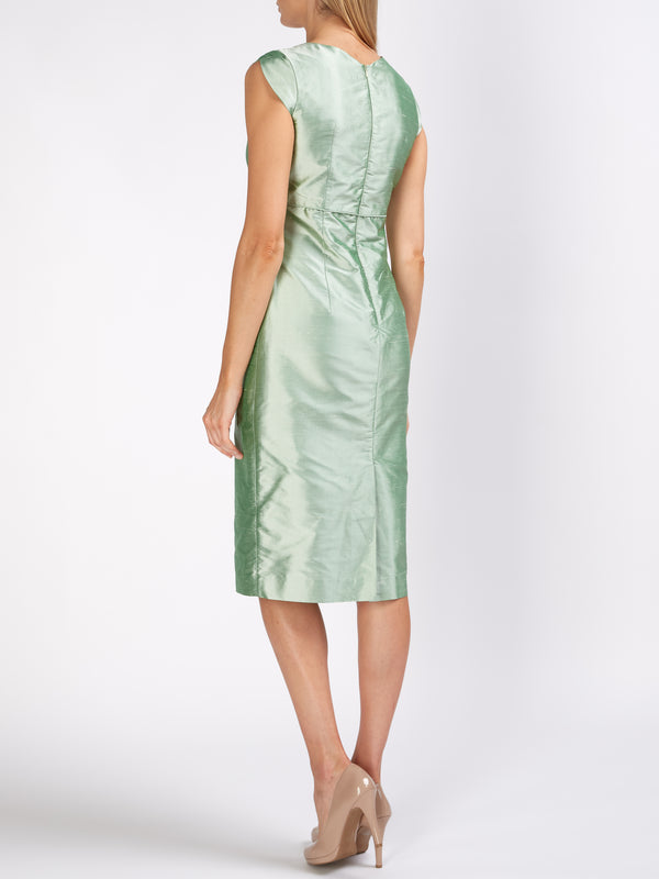Favourbrook Josephine Dress Willow Plain Silk Douppion