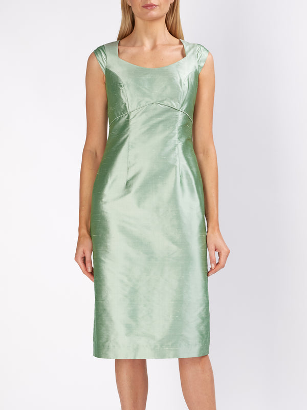 Favourbrook Josephine Dress Willow Plain Silk Douppion