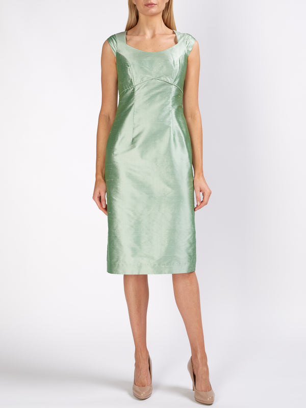 favourbrook Josephine Dress Willow Plain Silk Douppion