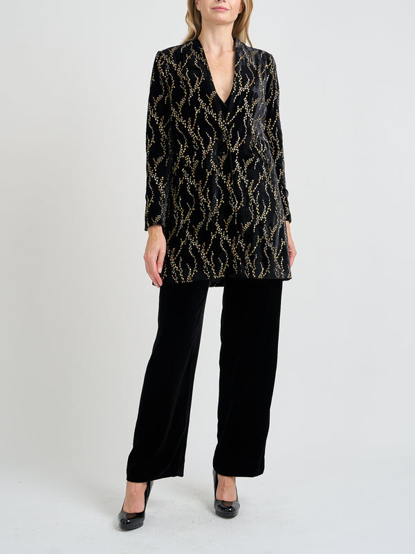 favourbrook Kemi Jacket Black Gold Sheringham Silk Velvet