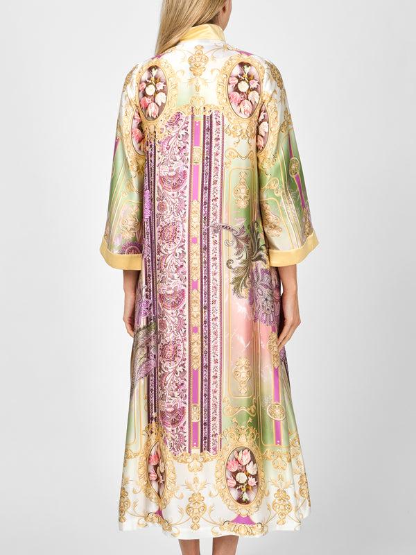 Favourbrook Kimono Coat Eau De Nil Beaufort Silk Satin