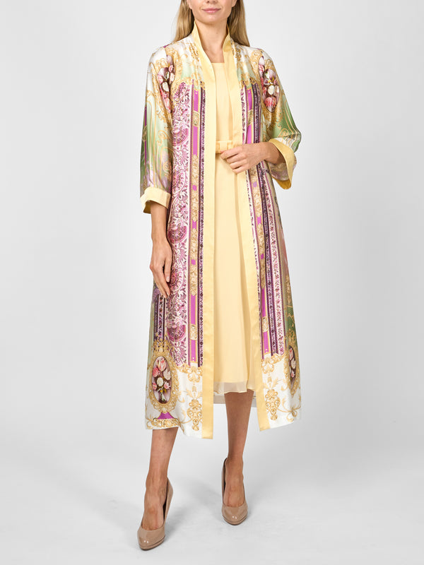 favourbrook Kimono Coat Eau De Nil Beaufort Silk Satin