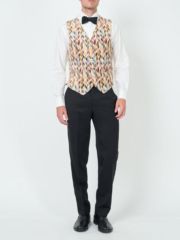 Favourbrook Light Multi Chevron Single Breasted Waistcoat