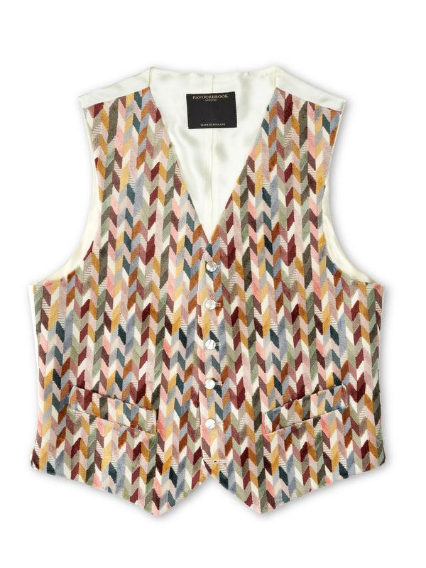 Favourbrook Light Multi Chevron Single Breasted Waistcoat