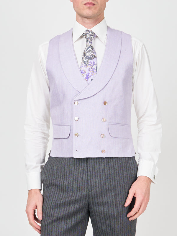 favourbrook Lilac Randwick Double Breasted Waistcoat