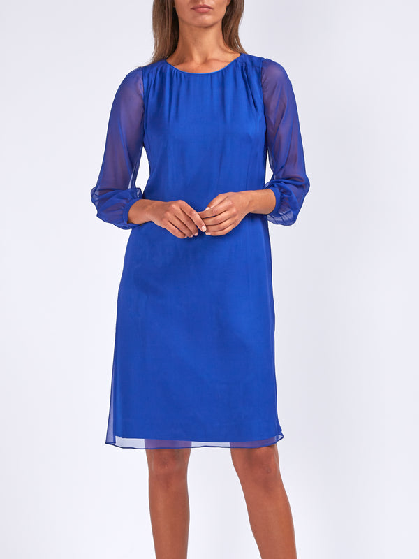 Favourbrook Louisa Dress French Navy Plain Georgette