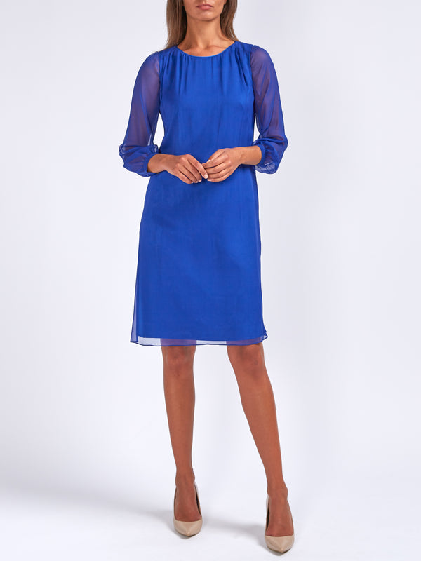 favourbrook Louisa Dress French Navy Plain Georgette