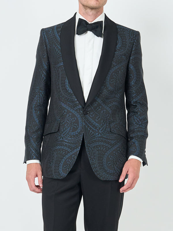 Favourbrook Midnight Heathcote Paisley Shawl Lapel Dinner Jacket