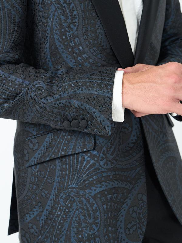 Favourbrook Midnight Heathcote Paisley Shawl Lapel Dinner Jacket