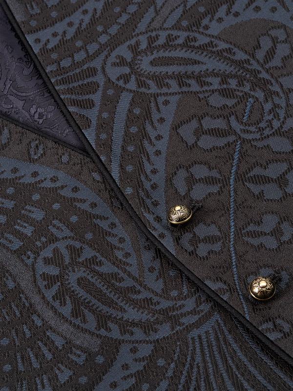 Favourbrook Midnight Heathcote Paisley Single Breasted Waistcoat