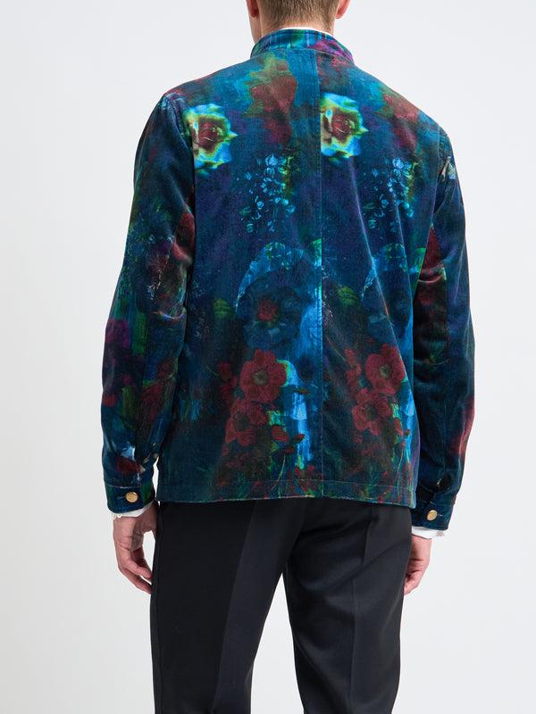 Favourbrook Midnight Idris Floral Velvet Cotton Artist Jacket