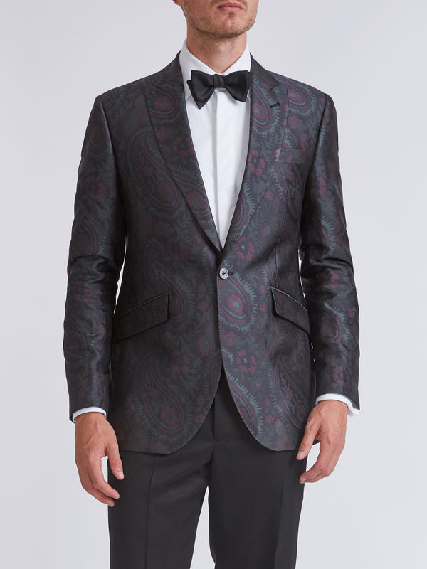 Favourbrook Midnight Plum Carlton Paisley Newport Dinner Jacket