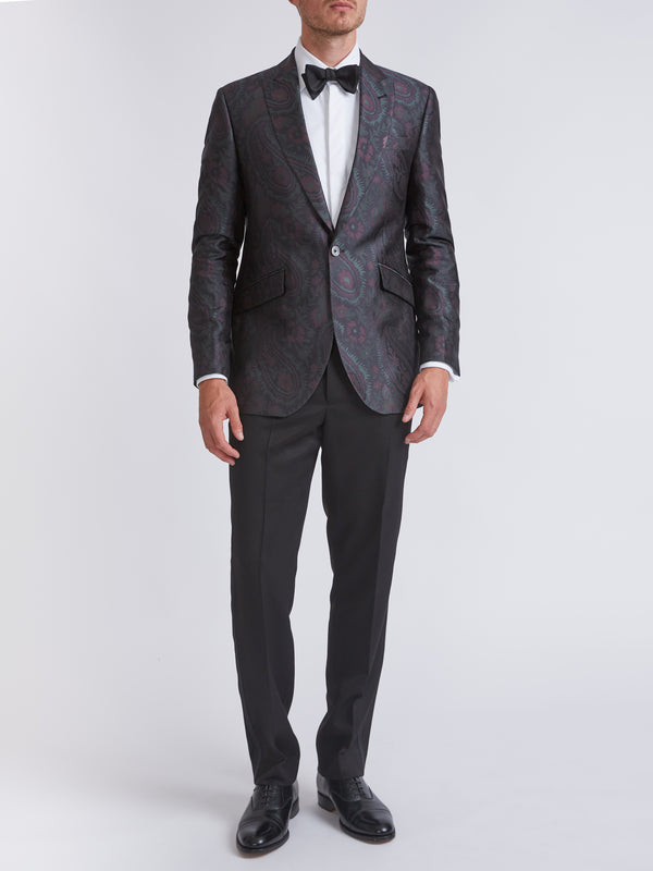 favourbrook Midnight Plum Carlton Paisley Newport Dinner Jacket