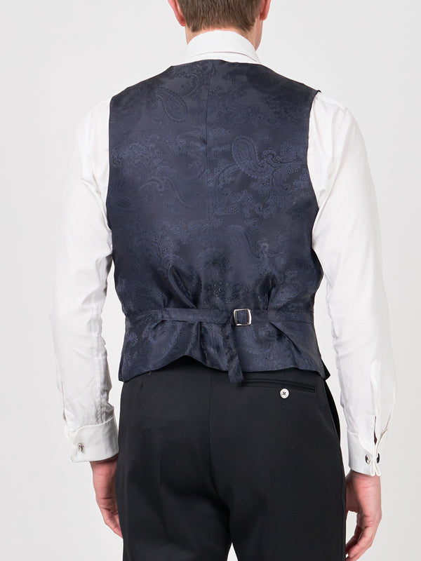 Favourbrook Midnight Red Winnington Silk Single Breasted Waistcoat
