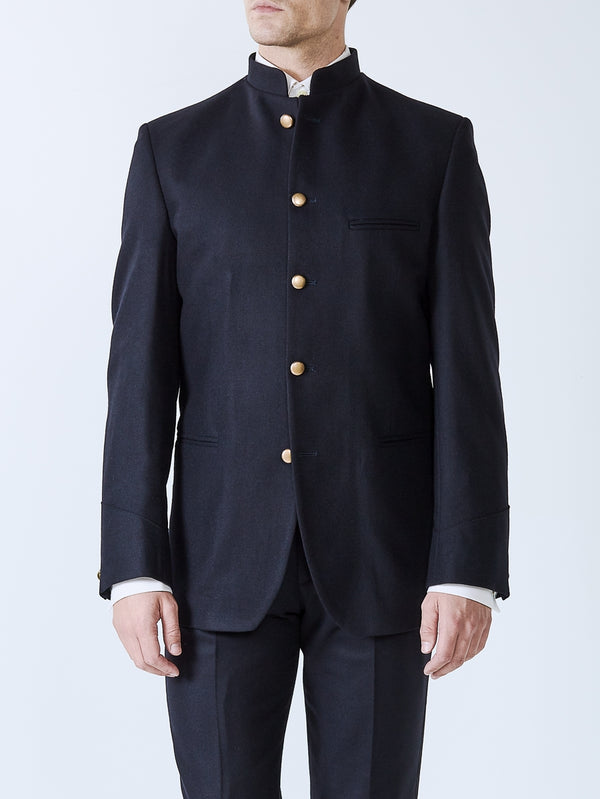 Favourbrook Midnight Seaton Cashmere Wool Nehru Jacket