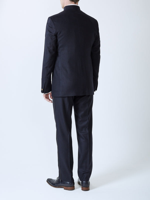 Favourbrook Midnight Seaton Cashmere Wool Nehru Jacket