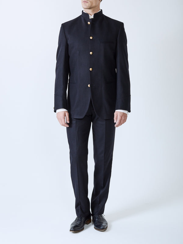 favourbrook Midnight Seaton Cashmere Wool Nehru Jacket