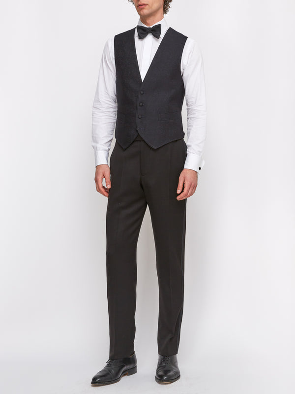 Favourbrook Midnight Vincent Wool Single Breasted Waistcoat With Piping