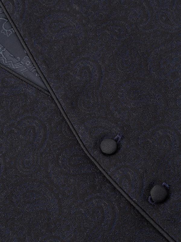 Favourbrook Midnight Vincent Wool Single Breasted Waistcoat With Piping