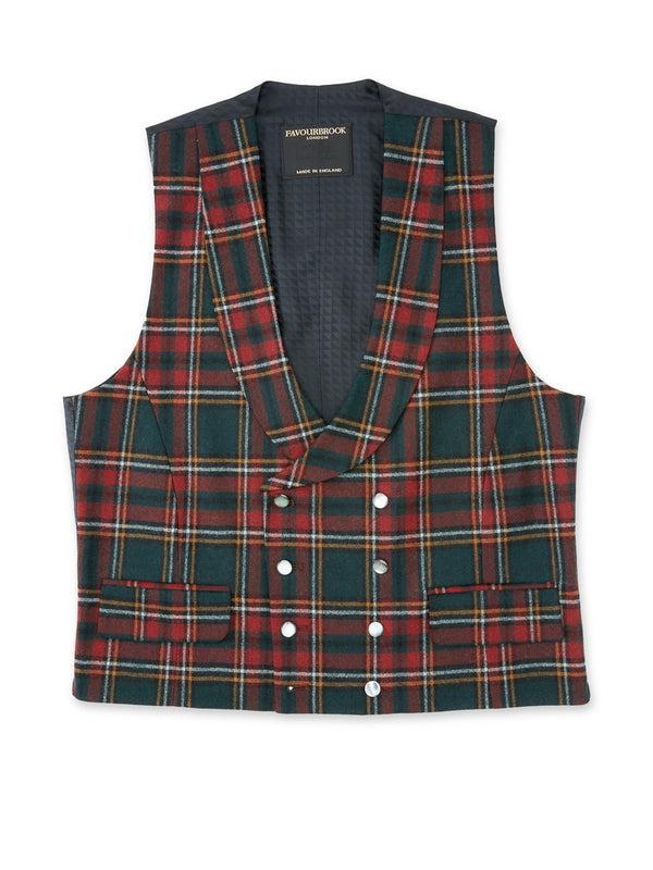 Favourbrook Multi Dunrobin Wool Double Breasted Waistcoat
