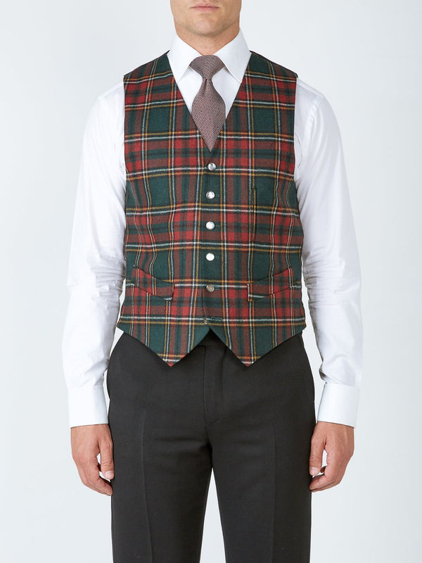 Favourbrook Multi Dunrobin Wool Single Breasted Waistcoat