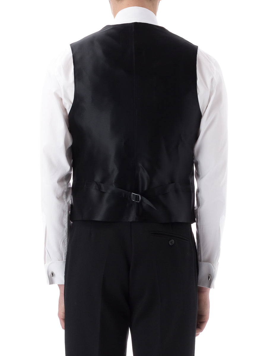 Favourbrook Navy Albert Silk Single Breasted Waistcoat
