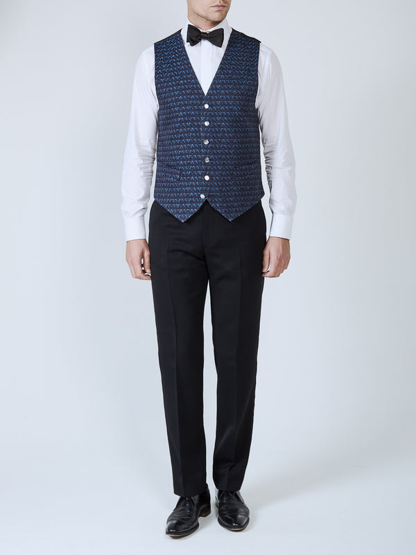 Favourbrook Navy Anderson Wool Single Breasted Waistcoat