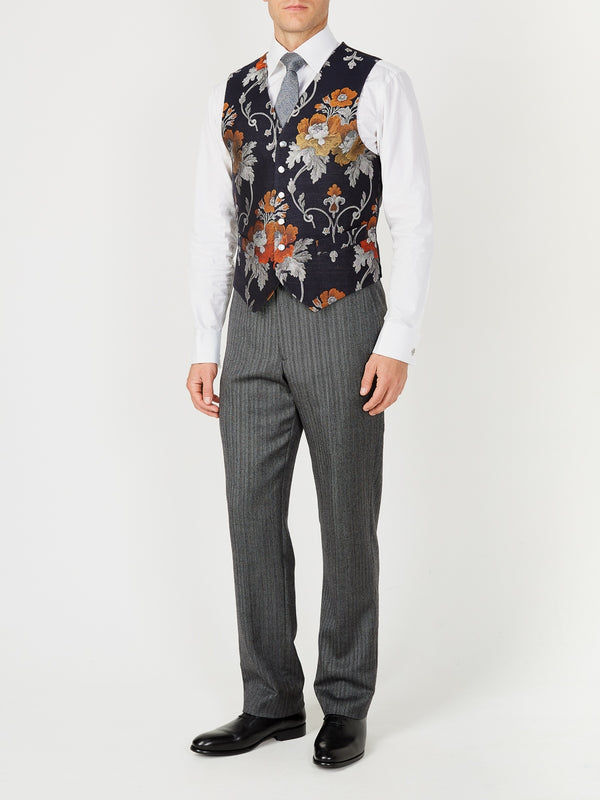Favourbrook Navy Belvoir Cotton Single Breasted Waistcoat