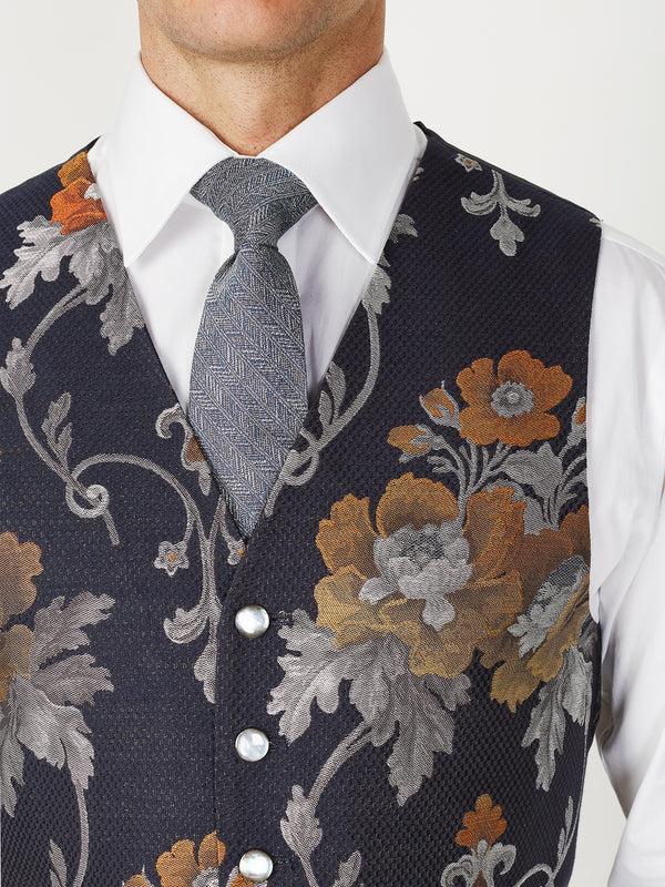 Favourbrook Navy Belvoir Cotton Single Breasted Waistcoat