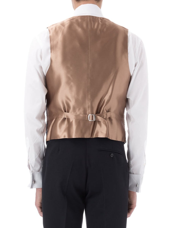 Favourbrook Navy Lurex Berries Velvet Single Breasted Waistcoat